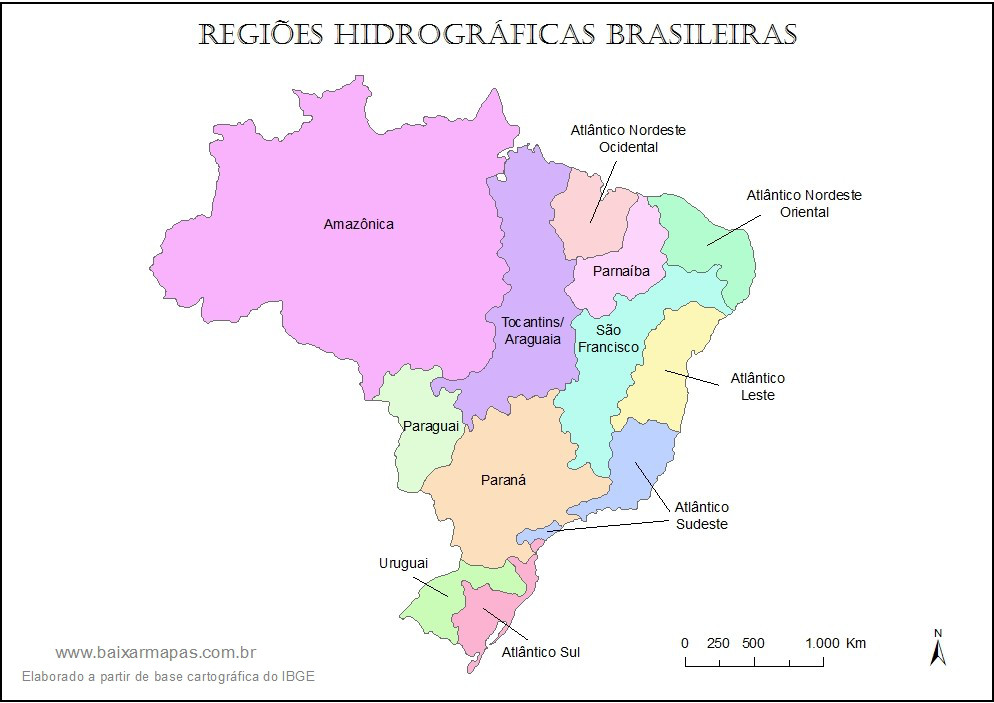 Mapa de Bacias Hidrográficas do Brasil