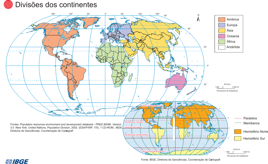 Mapas dos Continentes (IBGE)