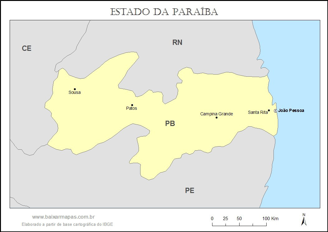 Mapa da Paraíba
