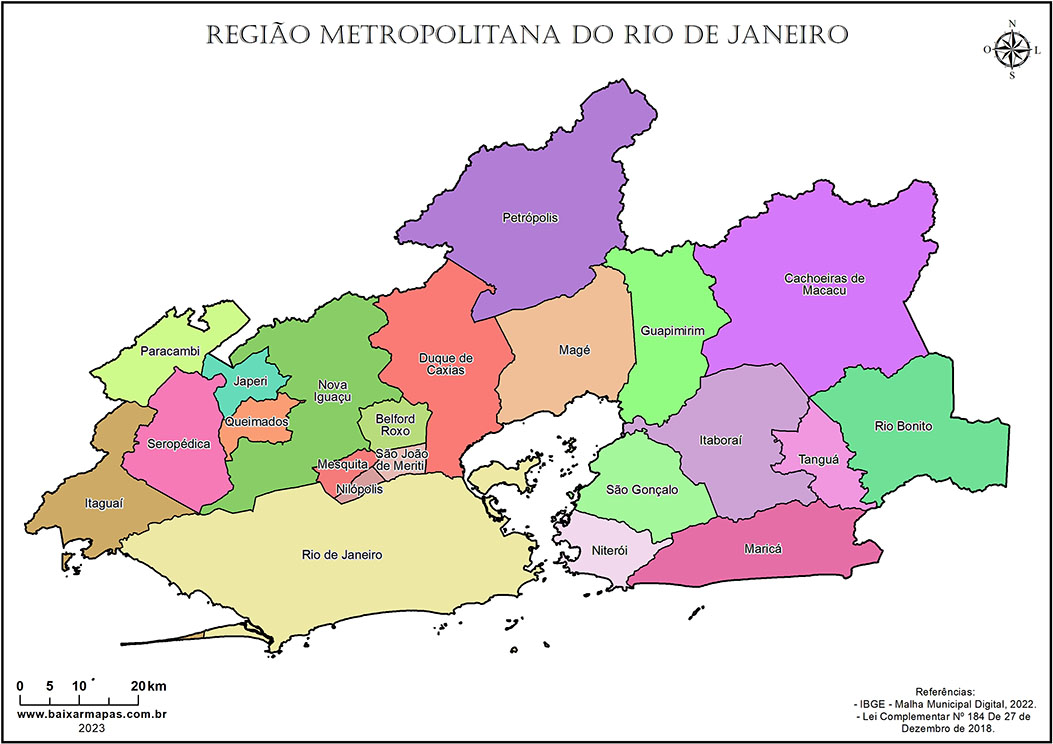 Mapa da Região Metropolitana do Rio de Janeiro
