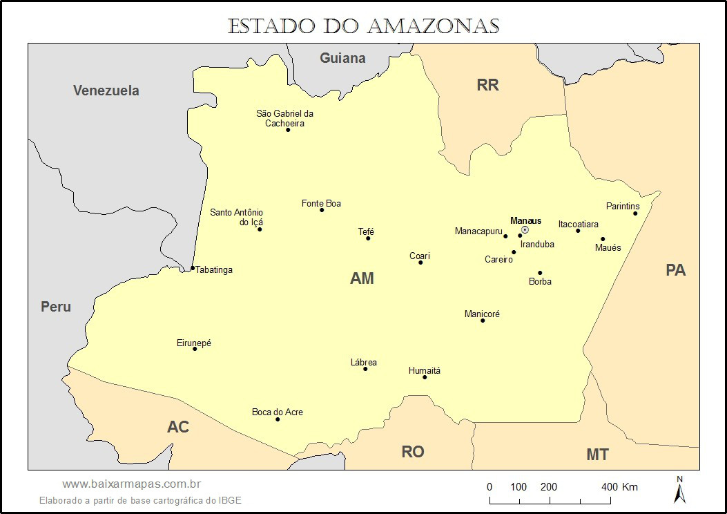 Mapa do estado do Amazonas