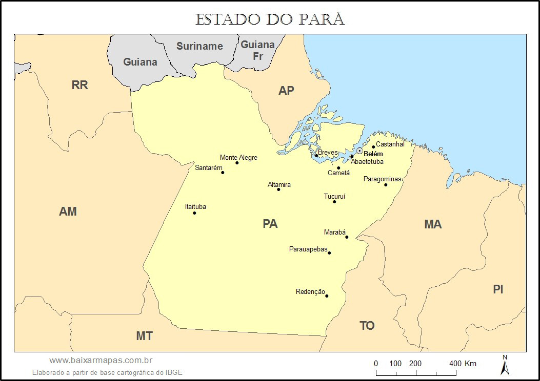 Mapa do estado do Pará