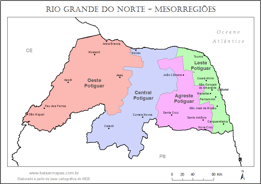 Mapa De Mesorregioes Do Rio Grande Do Norte Baixar Mapas