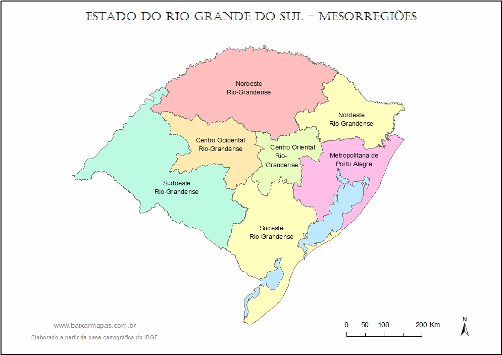 Mapa Do Rio Grande Do Sul Mesorregioes Baixar Mapas