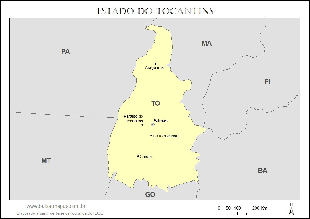 Mapa do Tocantins